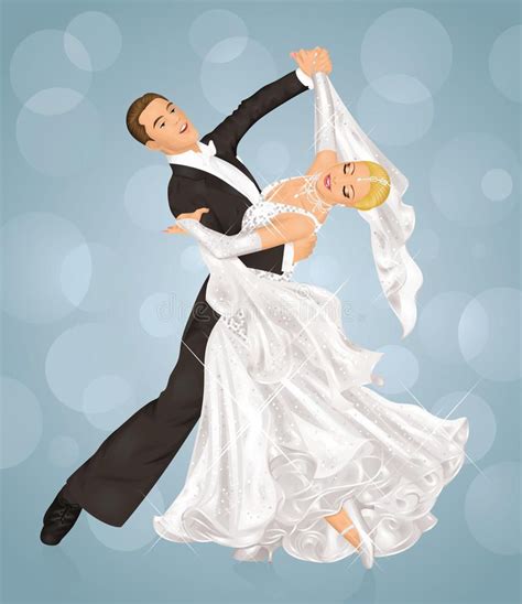 Wedding Dance Married Couple Is Ballroom Dancing On The Blue
