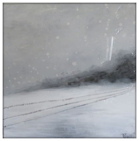 Abstract Winter Landscape Original Painting On Canvas