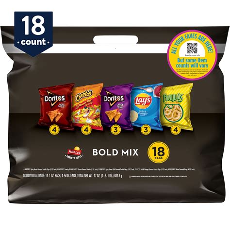 Frito Lay Bold Mix Snacks Variety Pack 18 Count Assortment May Vary