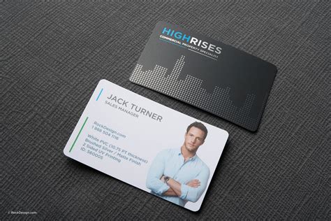 Free Online Brushed Silver On Plastic Realtor Business Card Template