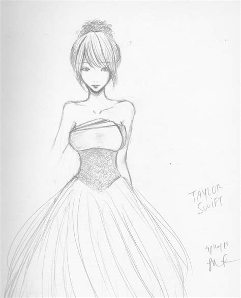 Taylor Swift Anime Style Drawing By Kazukixyooj On Deviantart