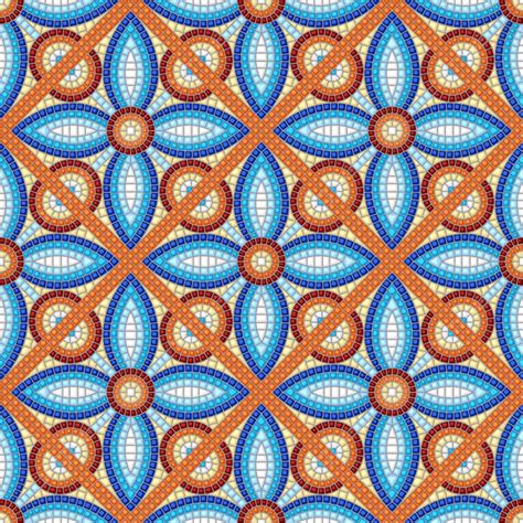 Ancient Mosaic Ceramic Tile Pattern Background Decorative Geometric