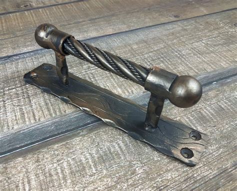 Forged Iron Door Handles Wrought Iron Handle Hand Forged Etsy