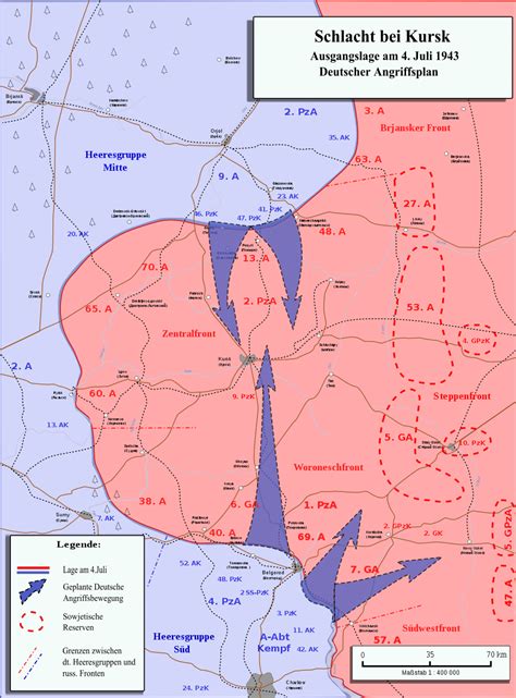 Battle Of Kursk Map Of The German Plan And Deployment Of Forces On