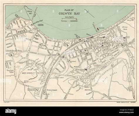 Colwyn Bay Vintage Towncity Plan Wales Ward Lock 1933 Old Vintage