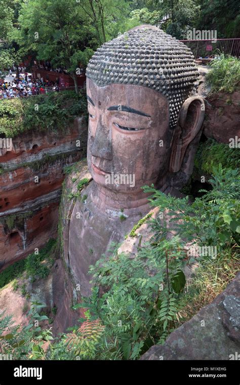 The Leshan Giant Buddha Carved Out Of A Cliff Where The Min And Dadu