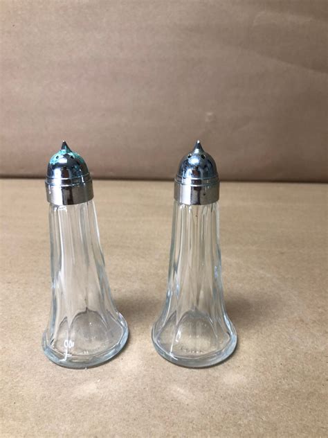 Libbey Glass Tall Salt And Pepper Shakers Salt And Pepper Shakers Etsy