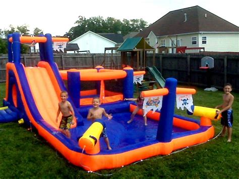 From zip lines and slacklines to trampolines and these awesome backyard waterslides, the neighbors will be jealous of the wicked fun you're all having without ever leaving home. Inflatable Water Slide Park Wet Dry Backyard Commercial ...