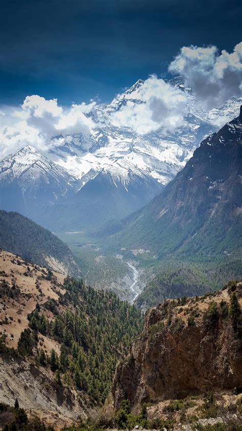 Valley In The Annapurna Mountain Range Nepal Oc 2988x5312