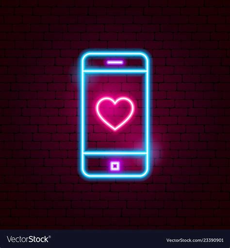 Love Mobile Neon Sign Vector Illustration Of Romance Promotion