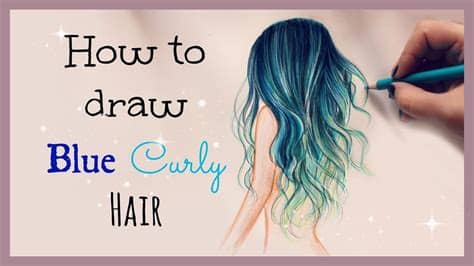 It doesn't wash you out like other colors can, and, depending on your hair color. Drawing Tutorial How to draw and color Blue Curly Hair ...