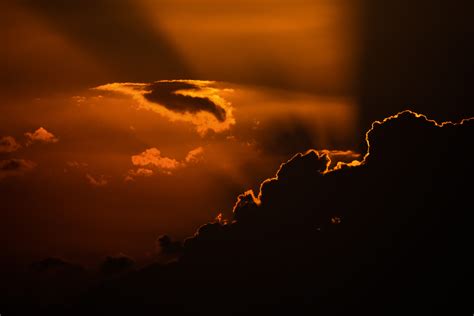 Dark Orange Sky At Dusk Free Image Download