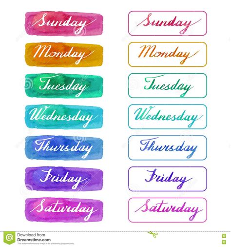 16 Days Of The Week Chart Clipart In 2021
