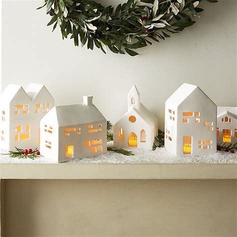 White Ceramic Houses Christmas Decorations Christmas Diy