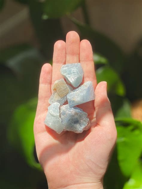 Blue Calcite Crystal Raw Rough Piece Calming Crystal For Etsy