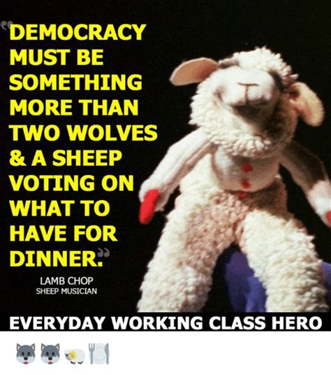 Democracy More Than Two Wolves And A Sheep Voting For Dinner Around