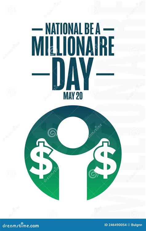National Be A Millionaire Day May 20 Holiday Concept Stock Vector