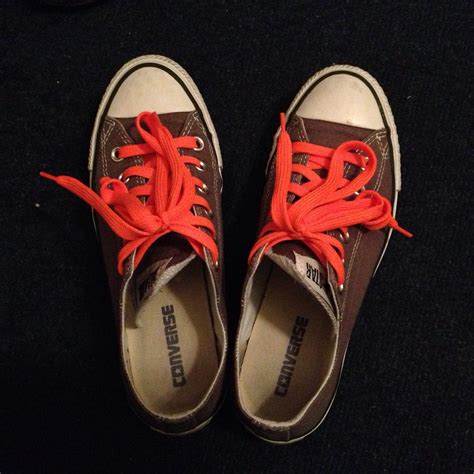 Converse With Orange Shoelaces