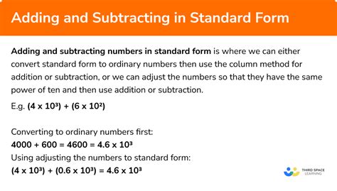 Adding Standard Form Gcse Maths Steps Examples And Worksheet