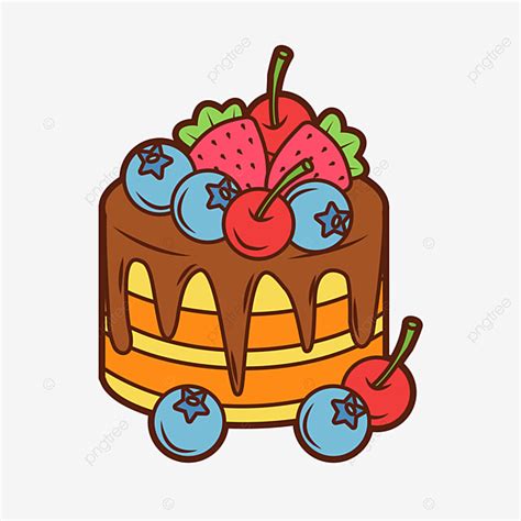 Fruit Cake Clipart Png Images Cartoon Fruit Cake Vector Cartoon
