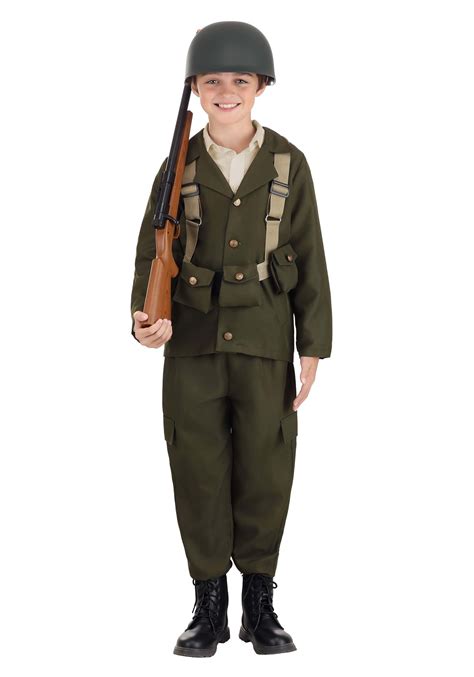 Child Deluxe Ww2 Soldier Costume Military Costumes