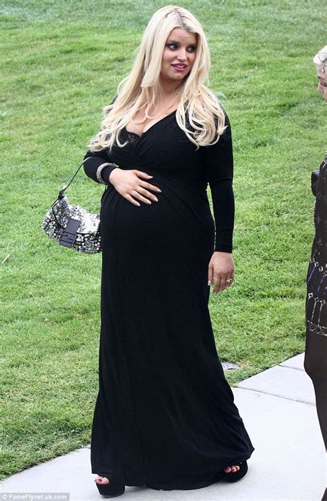 Pregnant Jessica Simpson Busts Out In Clinging Black Gown At A Wedding