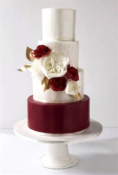 wedding cakes roses and rings weddings fashion lifestyle diy burgundy wedding cake