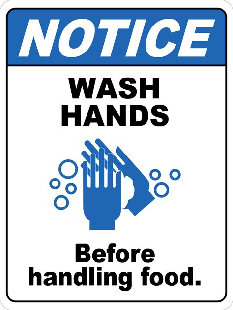 Notice Wash Hands Before Handling Foods Floor Sign Floo