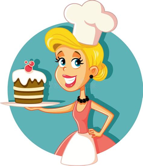 Female Pastry Chef Cartoon