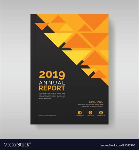 Annual Report Cover Template With Triangular Vector Image