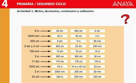 Educación Primariael Aula De Nina Unidades De Longitud M Dm Cm Y Mm