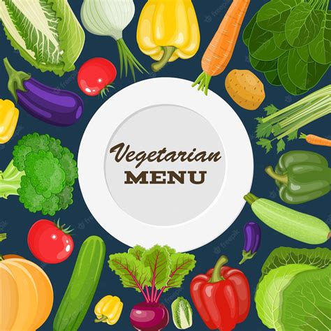 Portada Del Menú Vegetariano Dieta Y Nutrición Ilustración De Vector