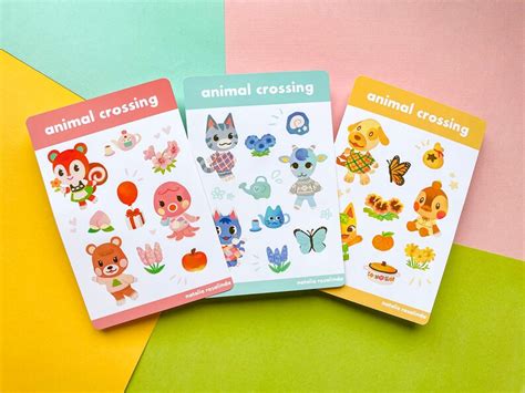Animal Crossing Vinyl Sticker Sheets Animal Crossing Planner Etsy