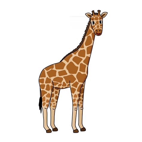 Süße Doodle Giraffe Vektor Umriss Cartoon Einzelne Isolierte