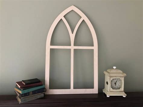 Faux Window Church Arched Pointed Wood Finished Or Unfinished 44