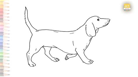 Dachshund Dog Easy Sketch How To Draw Dachshund Dog Step By Step