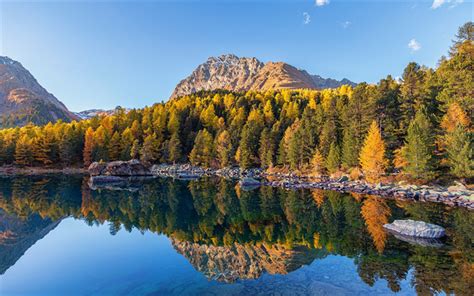 Download Wallpapers Autumn Landscape Lake Mountain Landscape Autumn