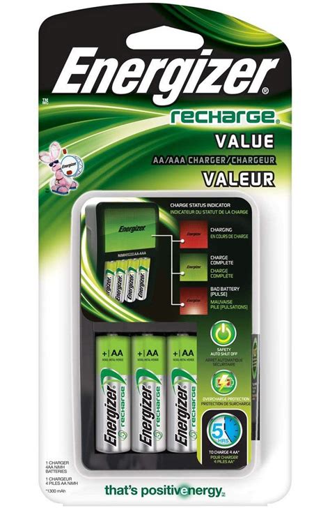 Energizer Rechargeable Aa And Aaa Battery Charger With 4 Rechargeable