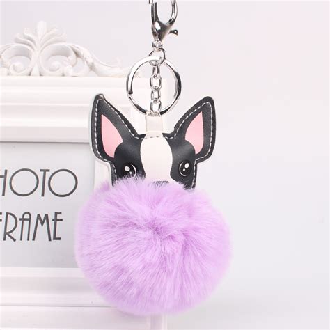 Cute Puppy Fur Ball Keychain Korean Fur Bag Keychain Fur Pendant Nhhv