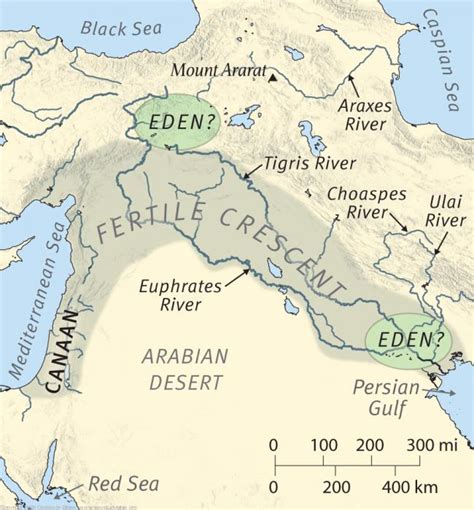 Map Of The 4 Rivers Of Eden