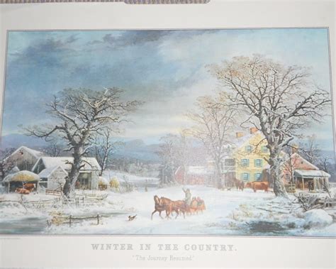 Print Collectible Currier And Ives 3 Winter Farm Scenes