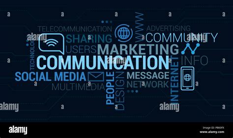 Communication Social Media And Marketing Tag Cloud With Icons And