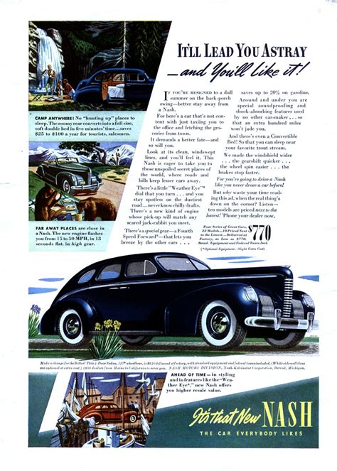 American Automobile Advertising Published By Nash In 1939