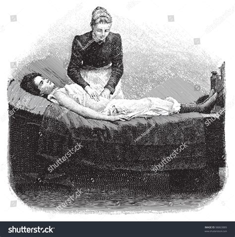 woman having massage vintage illustration from die frau als hausarztin 1911 98863889