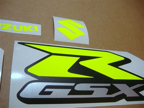 Suzuki Gsxr 1000 2005 Neon Fluorescent Yellow Logo Decals Set Moto