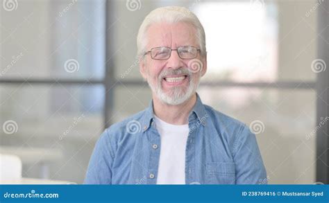 Portrait Of Senior Old Man Smiling At Camera Stock Photo Image Of