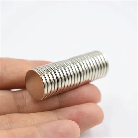 50pcs Neodymium Magnet 15x2mm Gallium Metal Small Round Strong Magnets