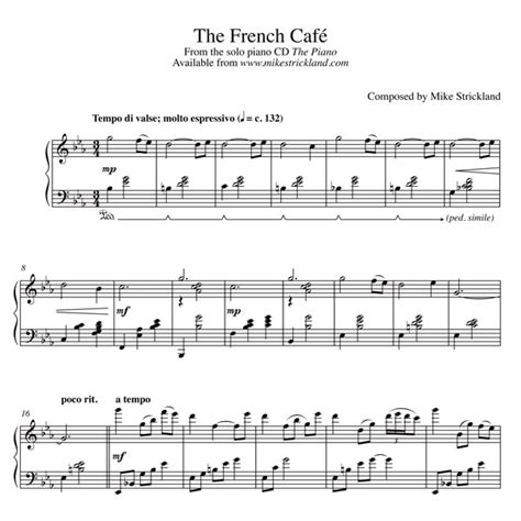 In the 80′s and the 90's, french musicians merged the fury of underground rock to the spirit of chanson, musette or even gypsy, latin and. The French Cafe - Original Transcription (Advanced) : Mike Strickland - Pianist - Composer ...