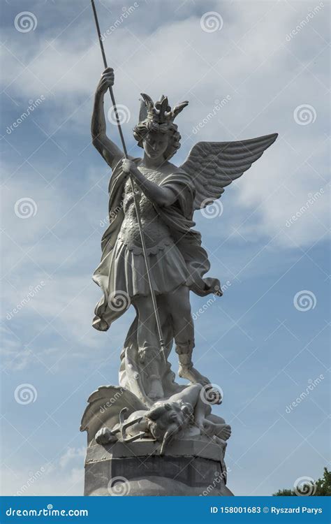 Archangel Michael Fighting A Dragon Set On The Square In The Sanctuary