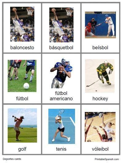 22 Different Sports In Spanish Deportes Cards From Printablespanish